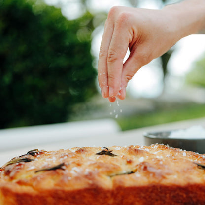 Fine ground Celtic sea salt — fine ground texture and flavor enhancement.