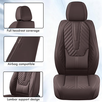 Coverado vehicle seat cover — Faux leather waterproof design with lumbar support
