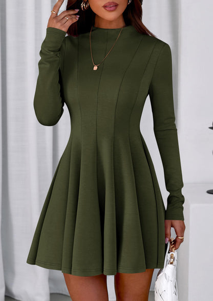 PRETTYGARDEN Fall Dresses for Women Elegant Classy 2026 Casual Long Sleeve Swing A Line Ruffle Short Homecoming Party Dress