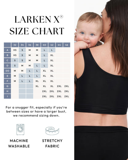 Larken Hands Free Pumping Bra for Breastfeeding | Breast Pump - Maternity Bras for Pregnancy, Pumping & Nursing Bra in One Black (L)