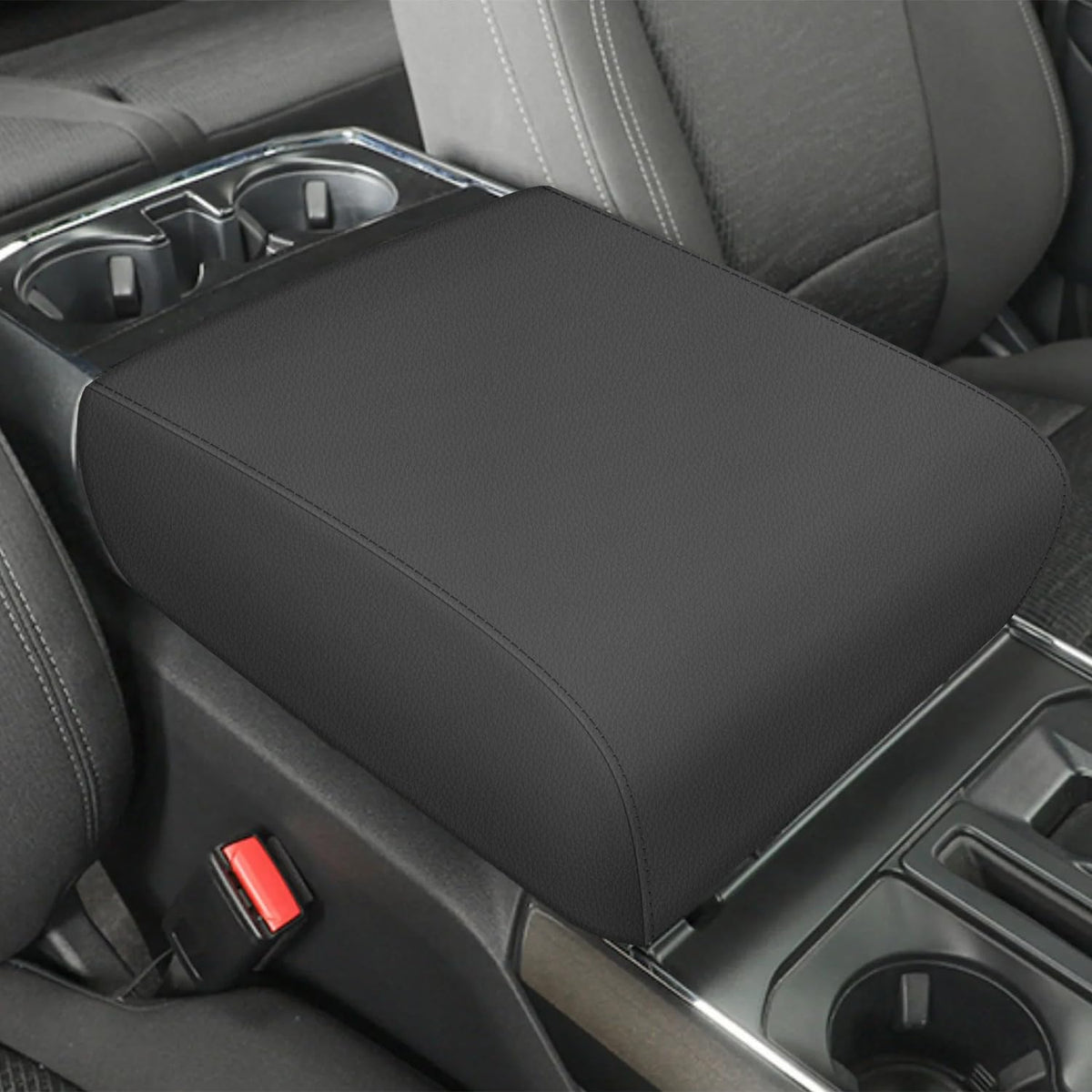 AOMSAZTO armrest covers — black for 2021-2024 Ford F150 bucket seats