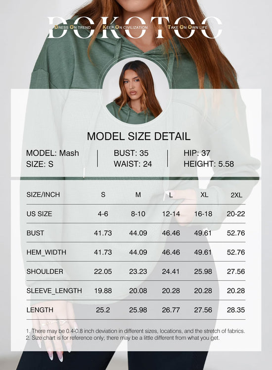 Dokotoo sweatshirt — Casual waffle knit pullover with drawstring hood