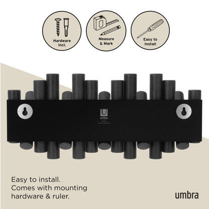 Umbra coat rack — wall-mounted design with hooks for storage