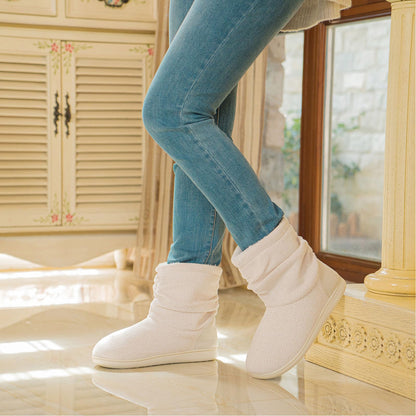 LongBay women's winter slipper boots — warm chenille knit with memory foam