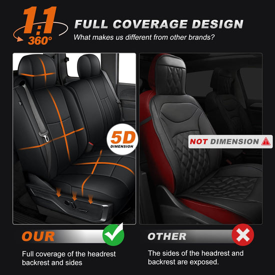AOMSAZTO vehicle seat cover - Leather full set for Chevy Silverado/GMC Sierra 1500 (1999-2006) black