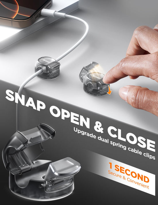 Chfeila cord management cover — Dual spring and clasp design for stability
