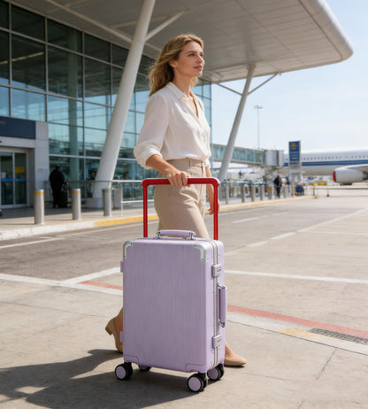 feilario suitcase with aluminum frame and spinner wheels, 20in/24in sizes available