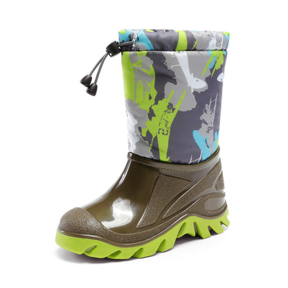 Boot — Waterproof camouflage snow boot with faux fur lining for kids