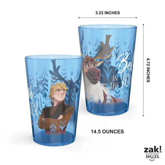 Zak Designs nesting tumbler set — Durable plastic cups with fun artwork, 4-pack