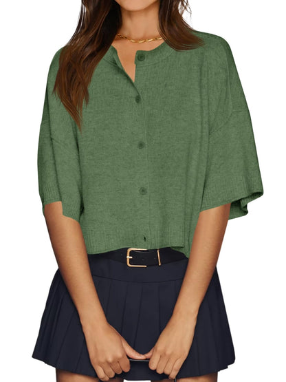 Cicy Bell women's cardigan sweater - lightweight ribbed knit summer top