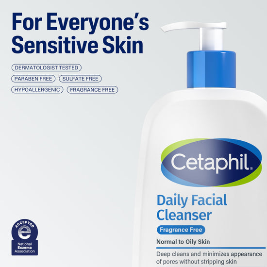 Cetaphil face wash — gentle foaming cleanser for sensitive skin, 16 oz