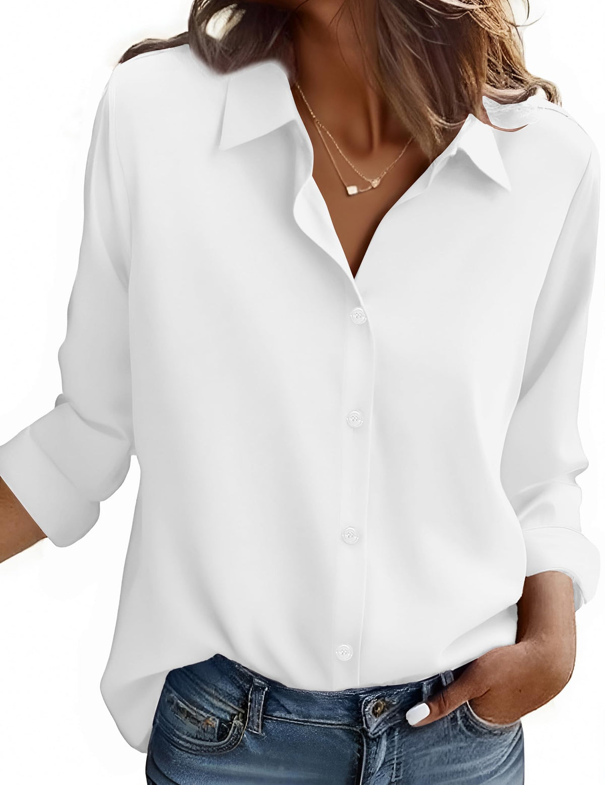ZEAGOO long sleeve floral printed shirt for women