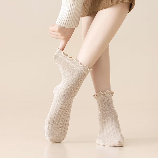 Mcool Mary crew socks — ruffle cotton ankle socks, 6 pack