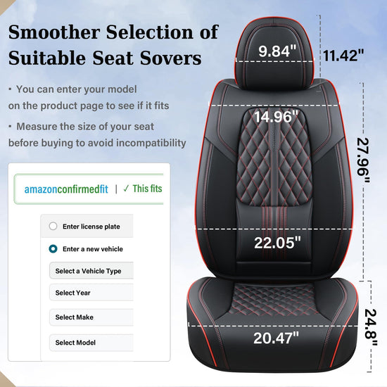 Coverado car seat covers - Nappa leather waterproof full set for most vehicles
