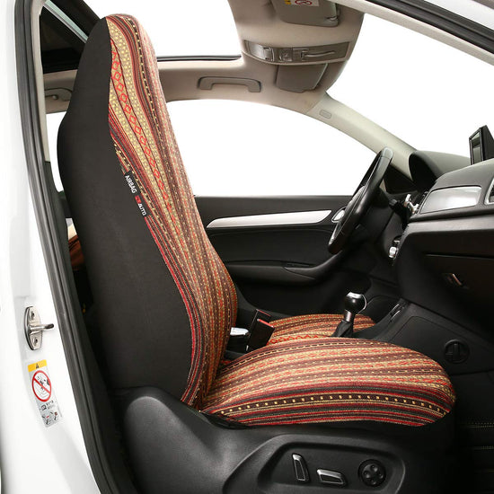 P&J auto vehicle seat covers — Baja blanket design with integrated bucket fit