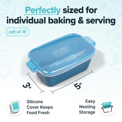 Souper Cubes casseroles with silicone covers for oven and microwave, set of 2
