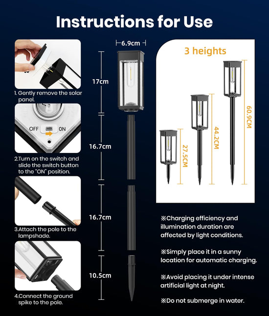 Light fixture — Alfiot solar pathway lights with IP65 waterproof design