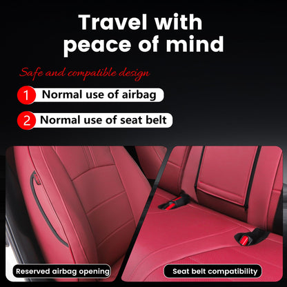 HKZ vehicle seat covers — custom fit wine red leather for Honda Civic Sedan 2016-2021 LX