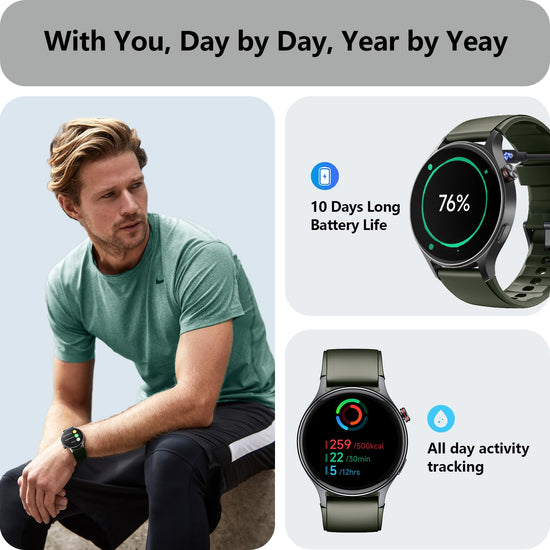 aeac Smart Watch — AMOLED ultra-clear screen with heart rate monitor and 110+ sport modes