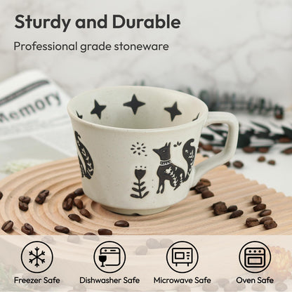 LINVIA drinking cup — unique ceramic design with handle, 11 oz capacity