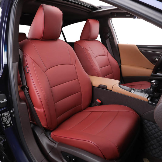 EKR car seat covers - custom leather in burgundy for Lexus ES350 and ES300h 2013-2018