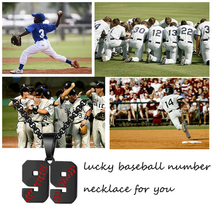 AIAINAGI baseball number necklace — stainless steel chain pendant for men athletes
