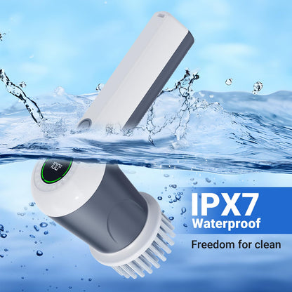 PUFTEM skin cleaning brush — Cordless design with battery level display and 6 heads.