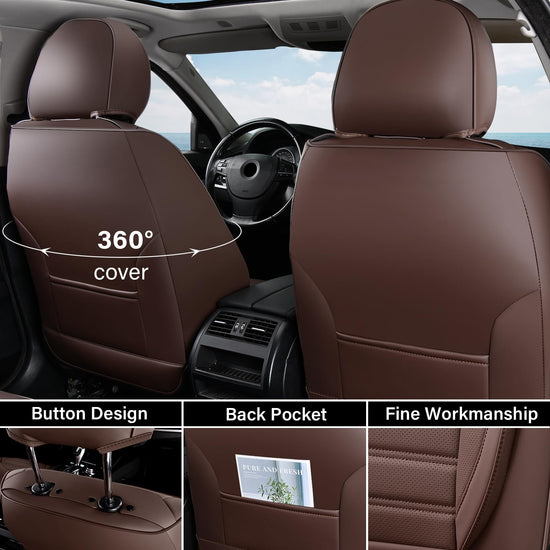 Coverado seat covers - waterproof nappa leather car seat cover for front seats