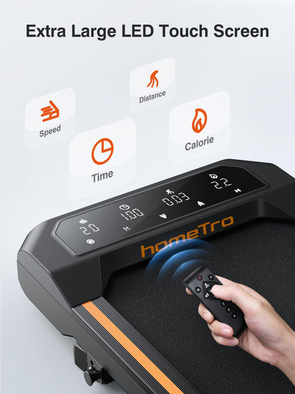 HomeTro treadmill with incline and LED display for home or office use