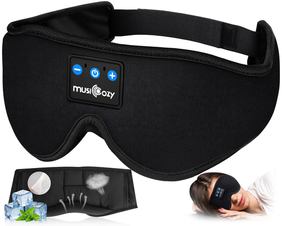 MusicOzy sleep headphones - Bluetooth sleep mask with HD stereo speakers