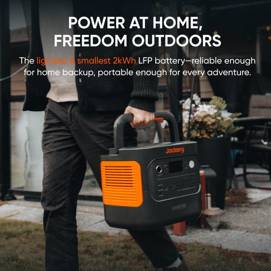 Jackery Explorer 2000 v2 Portable Power Station, 2042Wh LiFePO4 Home Backup Battery, 2200W Solar Generator, USB-C PD 100W Fast Charging for Emergencies, Power Outages, Camping(Solar Panel Optional)
