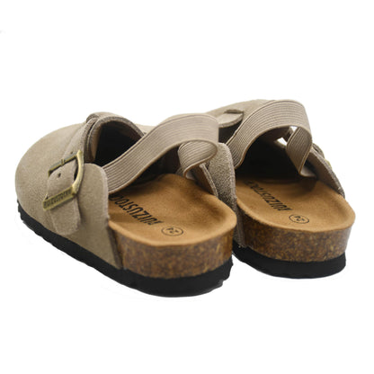 Kids suede clogs — Adjustable buckle mules for toddlers in black