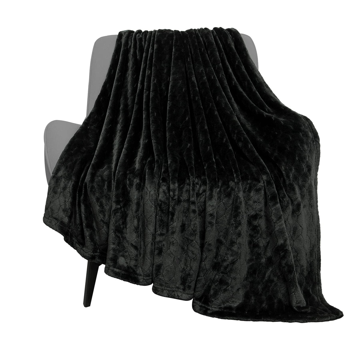 TOONOW fleece blanket — super soft fuzzy throw with geometric pattern
