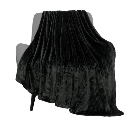 TOONOW fleece blanket — super soft fuzzy throw with geometric pattern