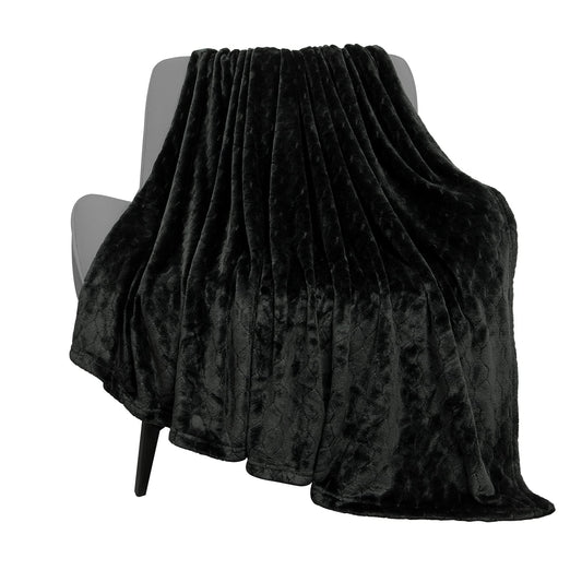 TOONOW fleece blanket — super soft fuzzy throw with geometric pattern