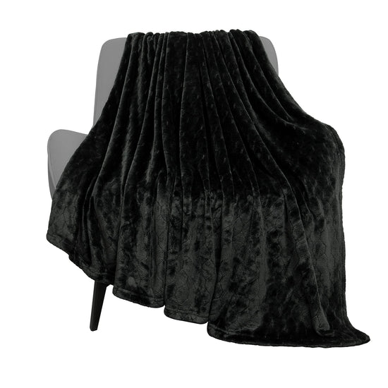 TOONOW fleece blanket — super soft fuzzy throw with geometric pattern