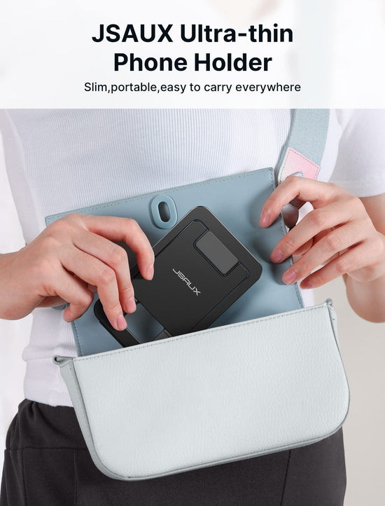 JSAUX portable electronic device stand — Foldable aluminum design for travel compatibility.