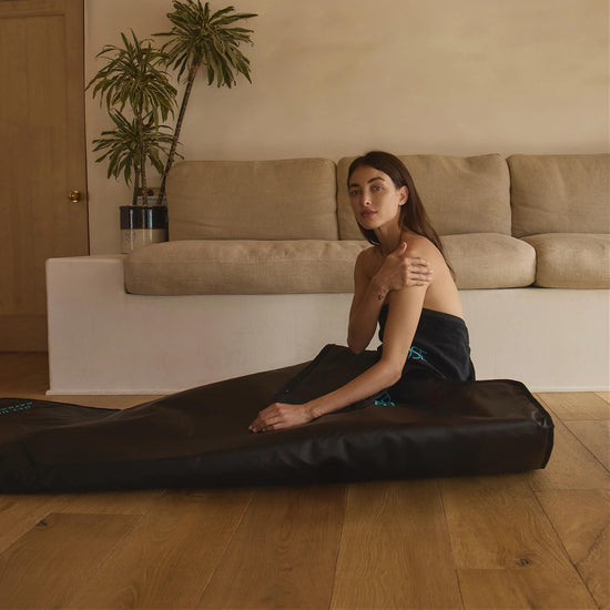 HigherDOSE sauna blanket — low EMF portable infrared sauna for home spa experience