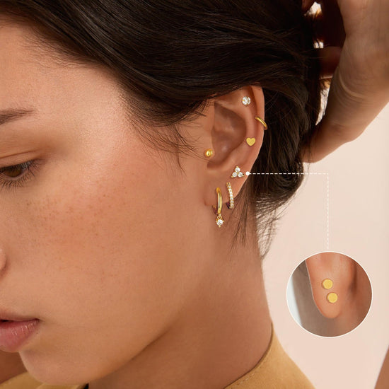 Adoyi gold hoop earrings set with twisted huggie design for women