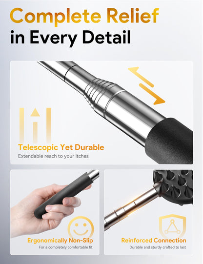 TUKUOS back scratcher with detachable heads for men and women