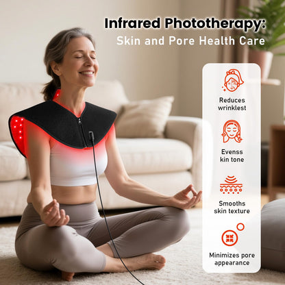 Red Light Therapy for Neck and Shoulder, Infrared Light Therapy for Body at Indoor, Pain Relief, 194-LED, 660nm & 850nm, 30W High Power