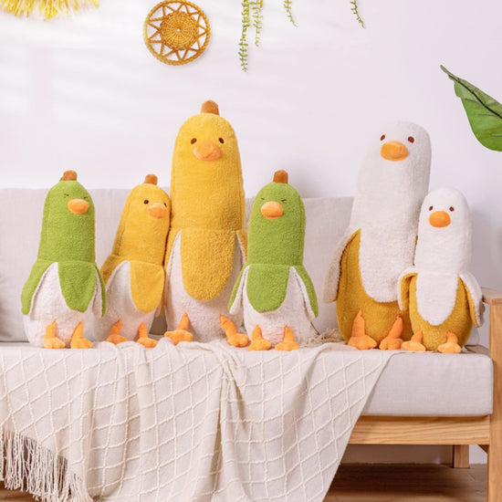 Toy figure — Peach cat banana duck plush toy for girls and boys
