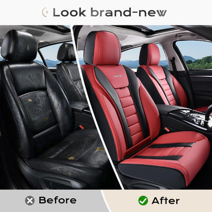 Coverado car seat cover set - waterproof leather for most cars