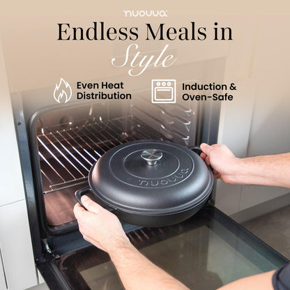 nuovva dutch ovens - shallow cast iron design