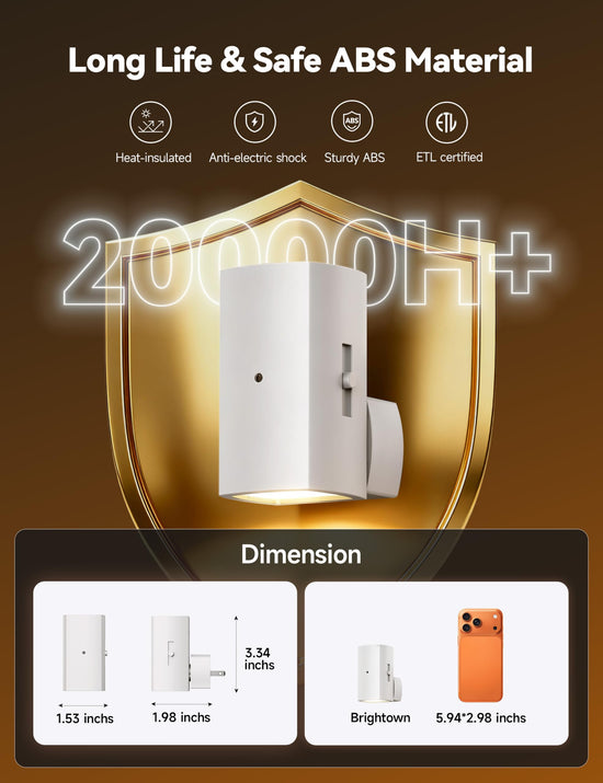 Brightown LED night light – dusk to dawn sensor, soft white, 2 pack