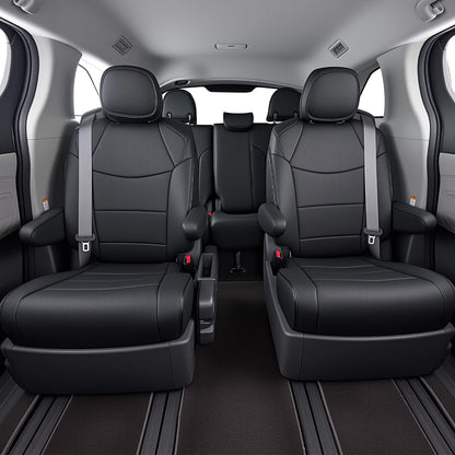 HKZ Sienna car seat covers — leather set for 8-seat Toyota Sienna models 2021-2026