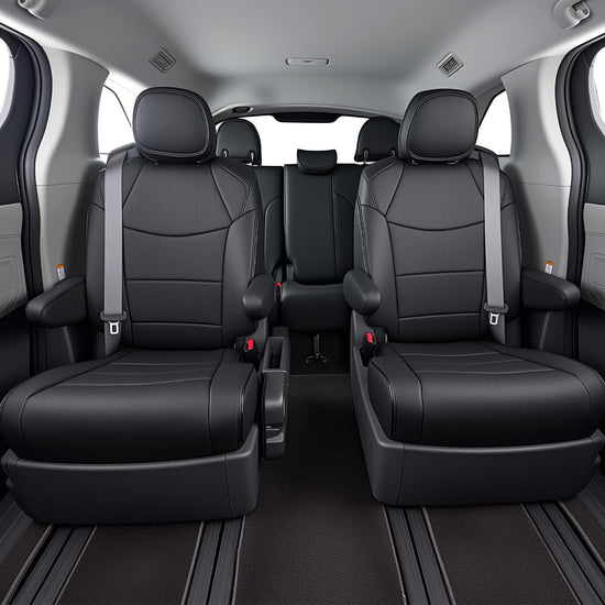 HKZ Sienna car seat covers — leather set for 8-seat Toyota Sienna models 2021-2026