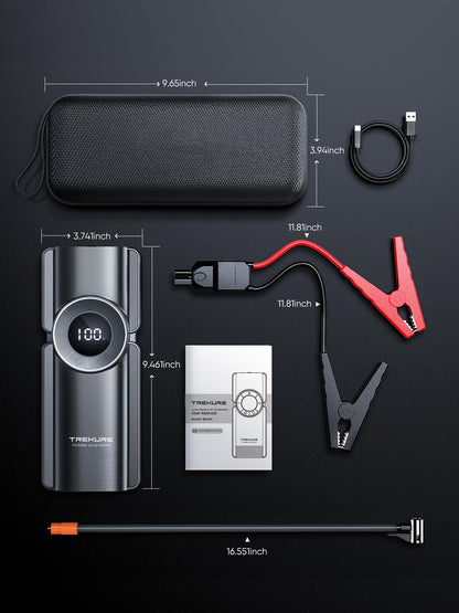 TREKURE jump starter with air compressor and 5000A battery pack