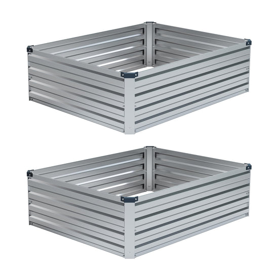 Foxlang galvanized raised garden bed — metal planter box for outdoor planting