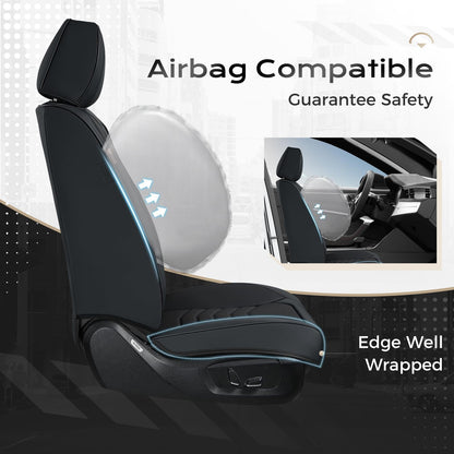 Coverado car seat cover - luxury faux leather waterproof for five seats
